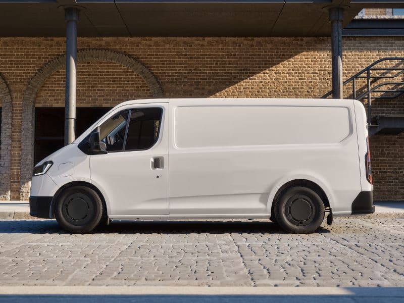 Lateral do veículo elétrico Ford Transit City