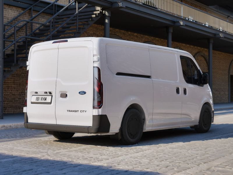 Traseira do veículo elétrico Ford Transit City