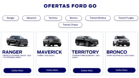 Ford Go 1 Escolha o plano e o veículo