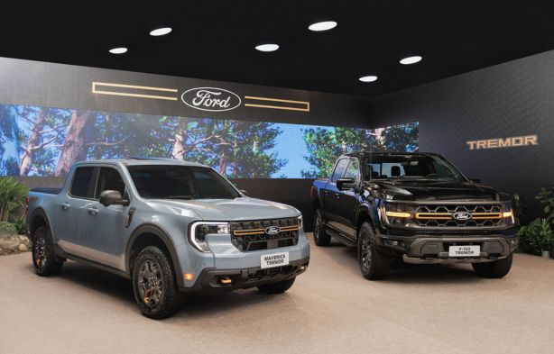 Ford Maverick e F-150 Tremor Ford Maverick Tremor e F-150 Tremor expostas em evento da linha Tremor.