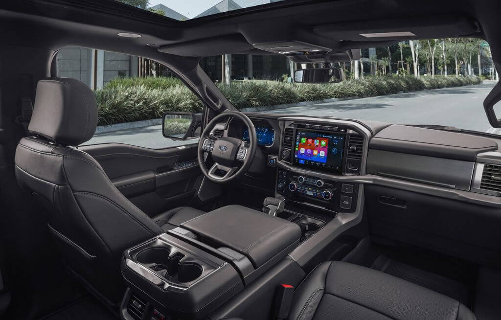 Visão interior do painel da Ford F-150
