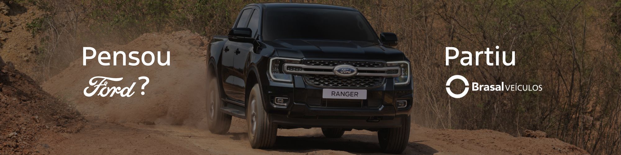 Ford Ranger XLS Preta de fundo com texto encima