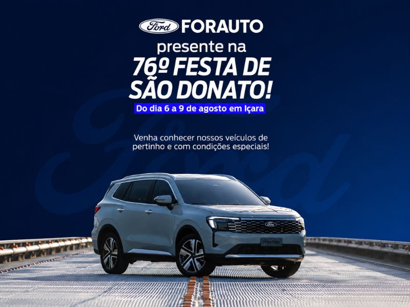 SUV Ford Territory anunciando a Ford Forauto na 76ª Festa de São Donato