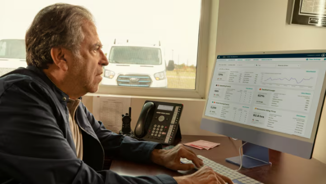 Hombre mayor usando un computador