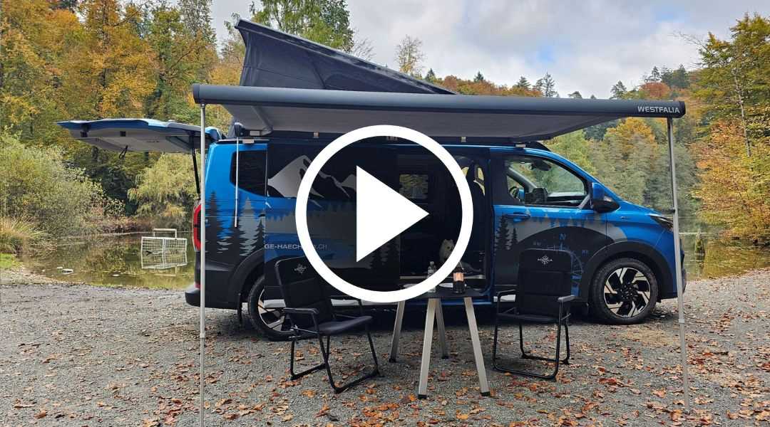 Bild eines Transit Custom Nugget Plus öffnet sich bei Klick in neuem Fenster und spielt ein Video zum Modell ab