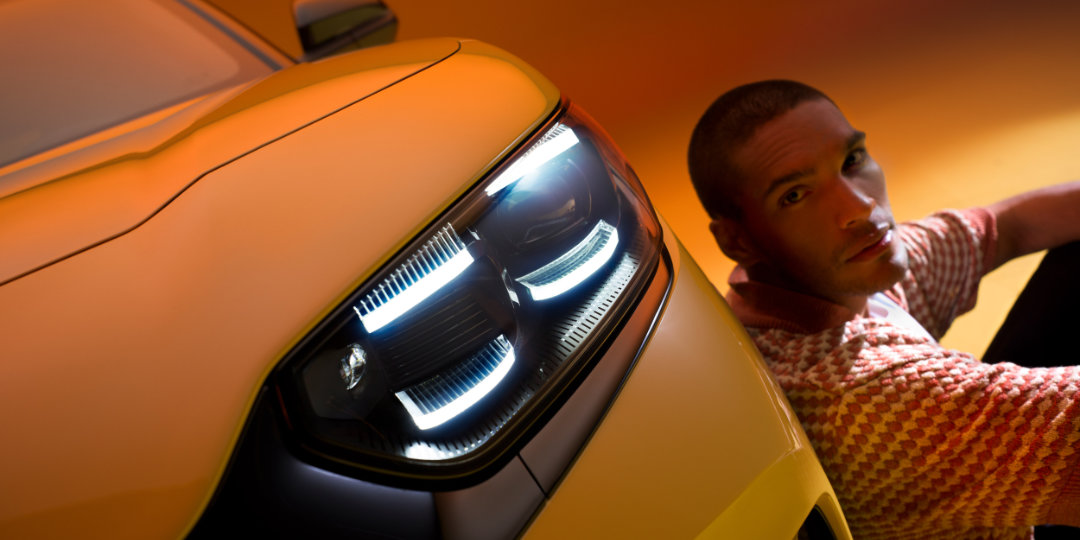 Ford Capri yellow shot with man