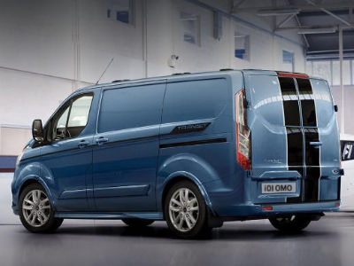 Employés avant Transit Custom bleu