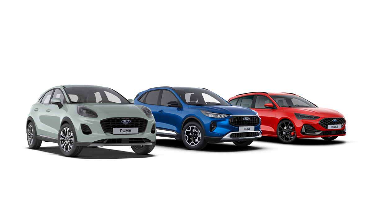 Ford Puma, Ford Kuga og Ford Focus på række