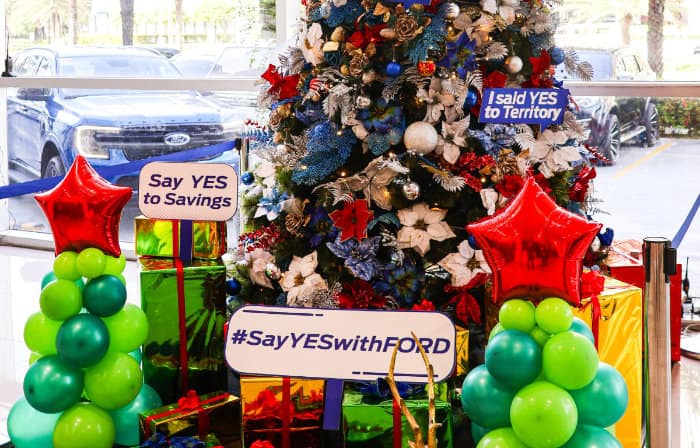 Christmas tree at Ford Alabang showroom