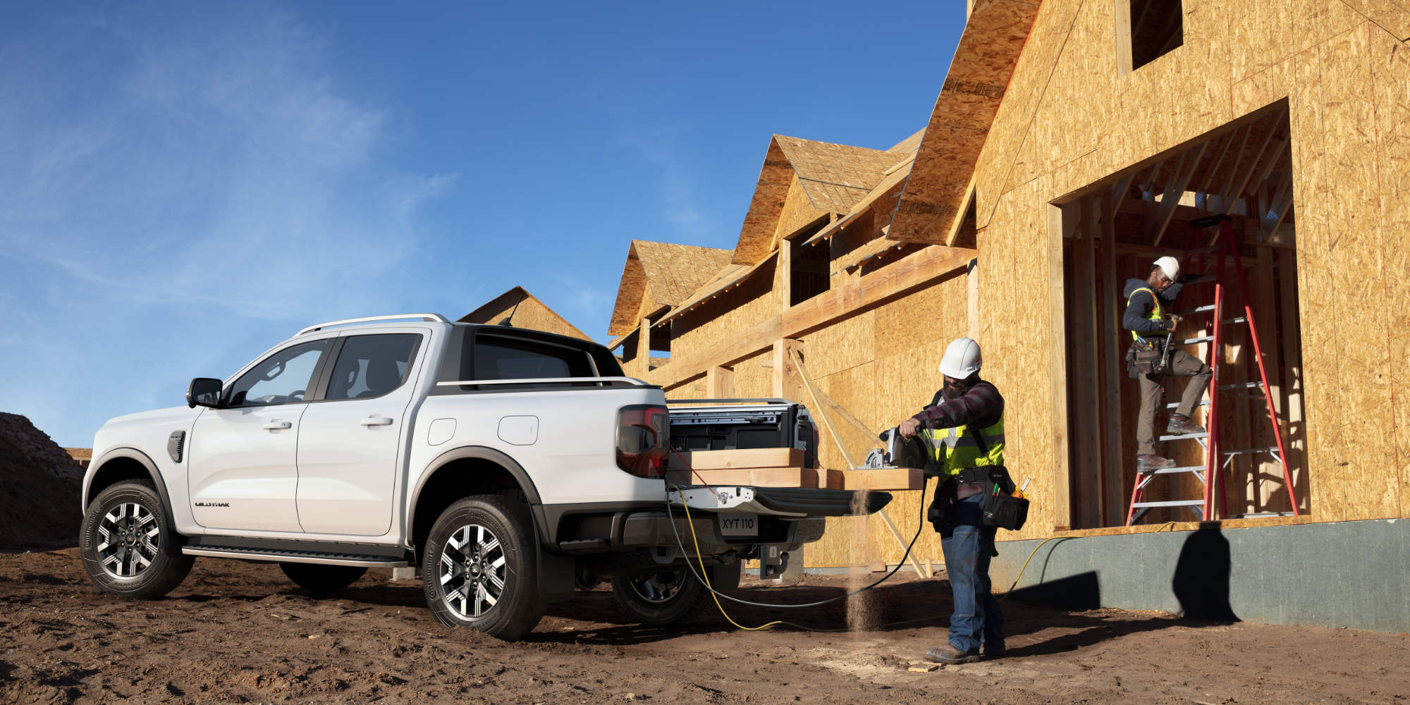 Elektrisk Ford Ranger yder strøm til arbejde