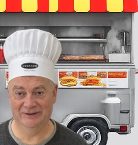 Kristian Odgaard ved pølsevogn