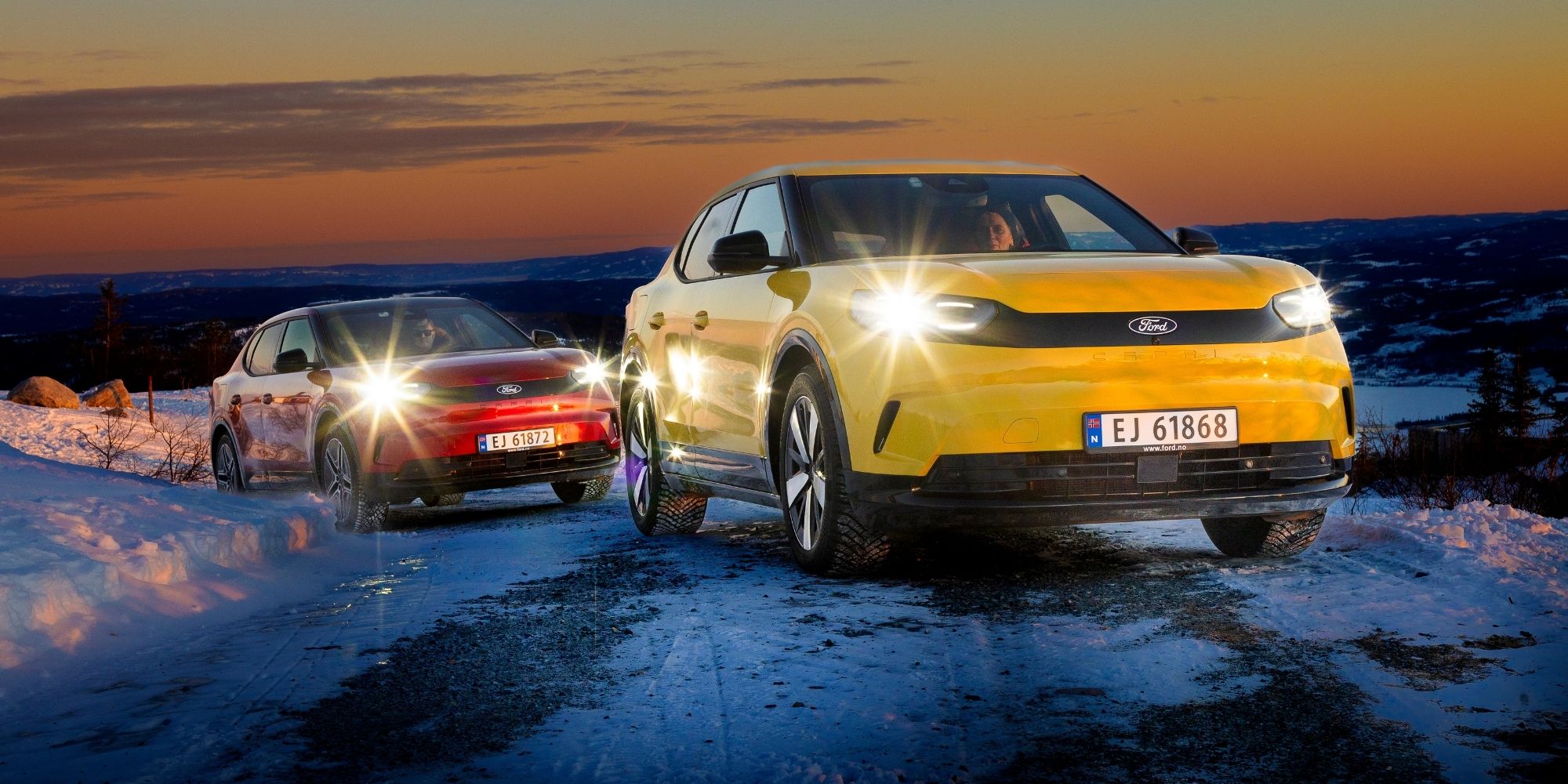 Ford Capri i rød og gul Ford Capri i rød og gul