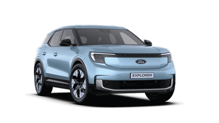 Ford explorer forfra holder parkeret uden baggrund