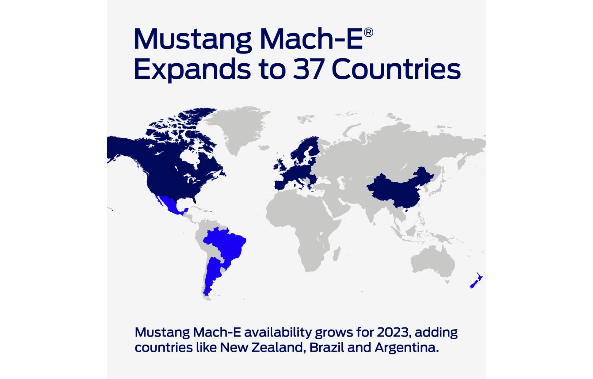 A Mustang Mach-E jelenleg a világ 37 országában kapható