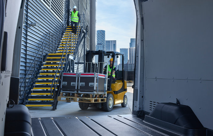 Ford E-Transit storage space