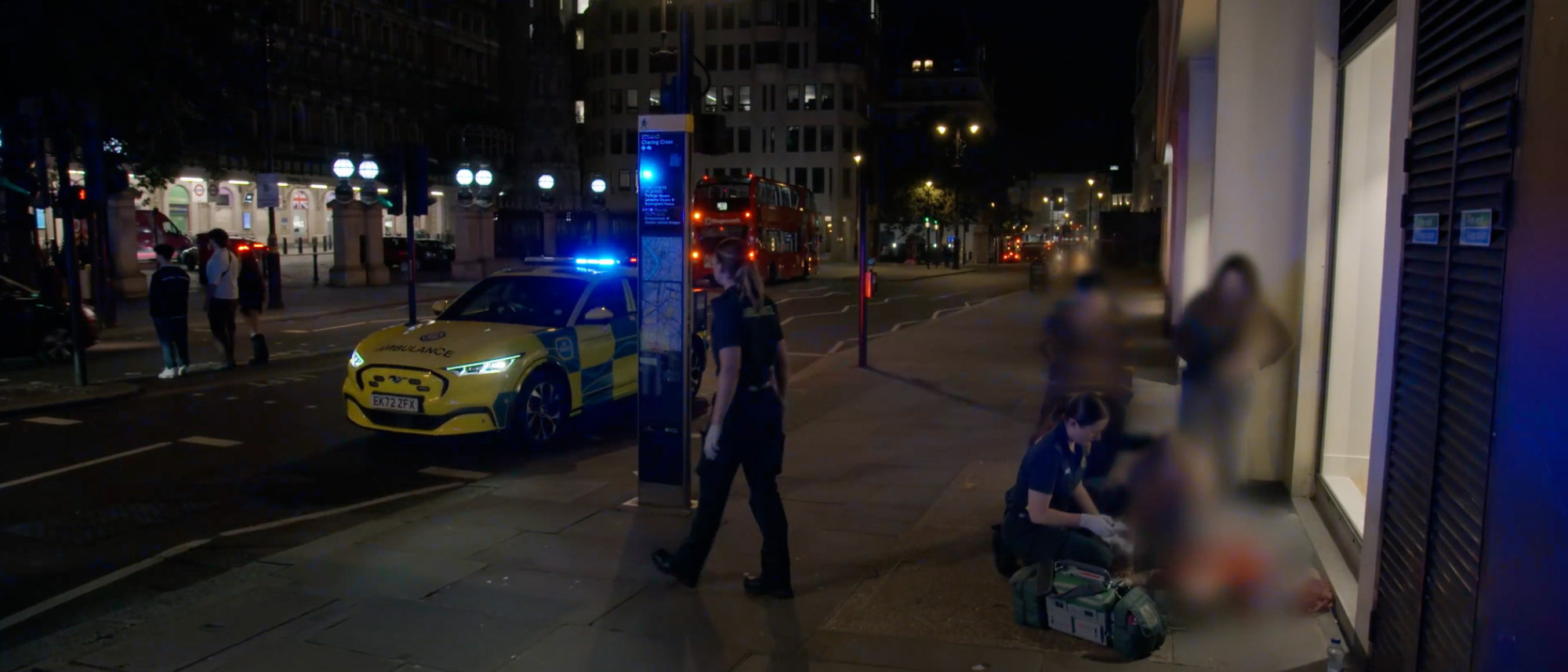 Ford E-transit ambulance London patient at night