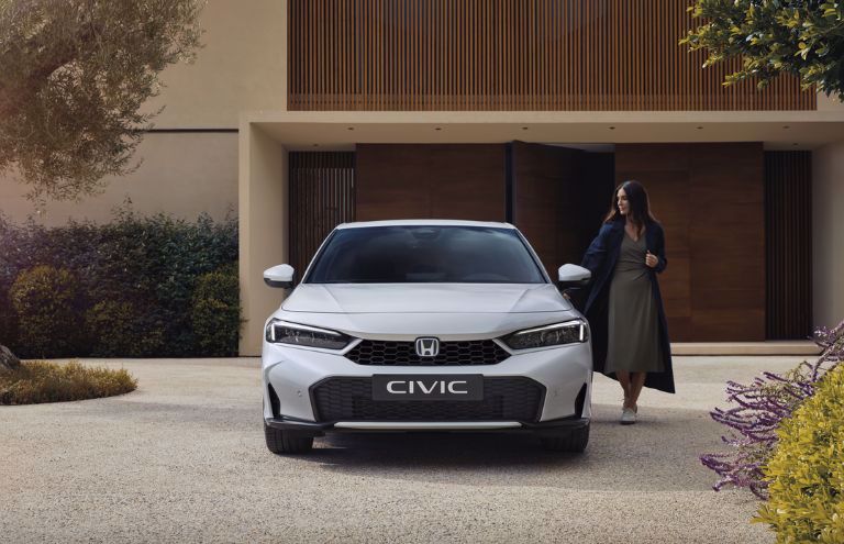 Honda Civic and woman