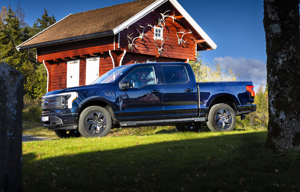 Blå F-150 Lightning