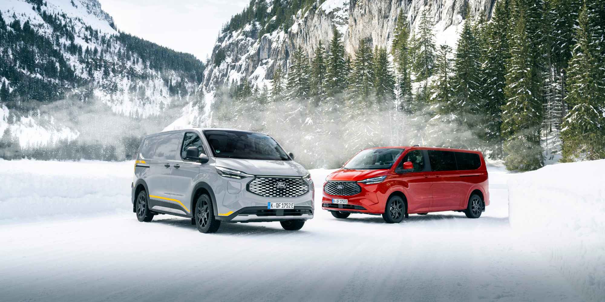 E-Transit Custom AWD på snø