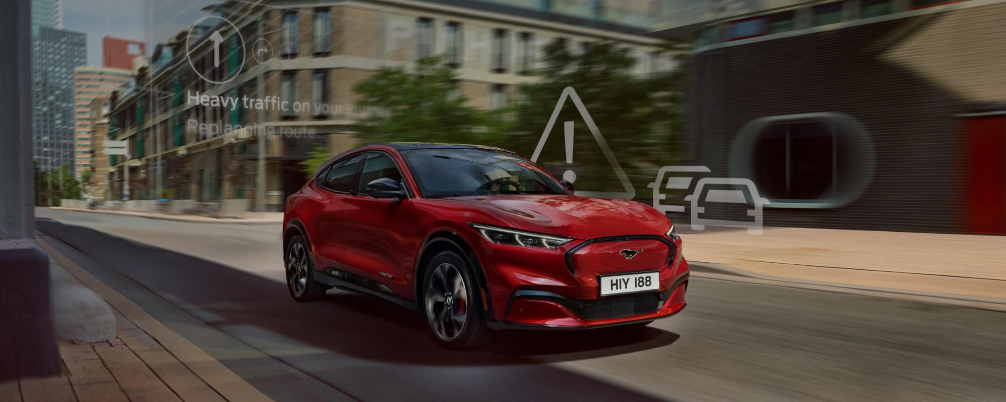 Mustang Mach-E med faresignaler