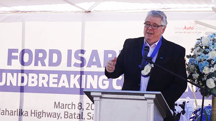 ford philippines managing director, mr bertrand lessard at the ford isabela ground-breaking rites