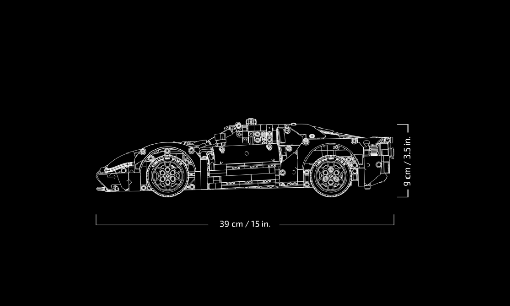 Lego Ford GT - rysunek techniczny