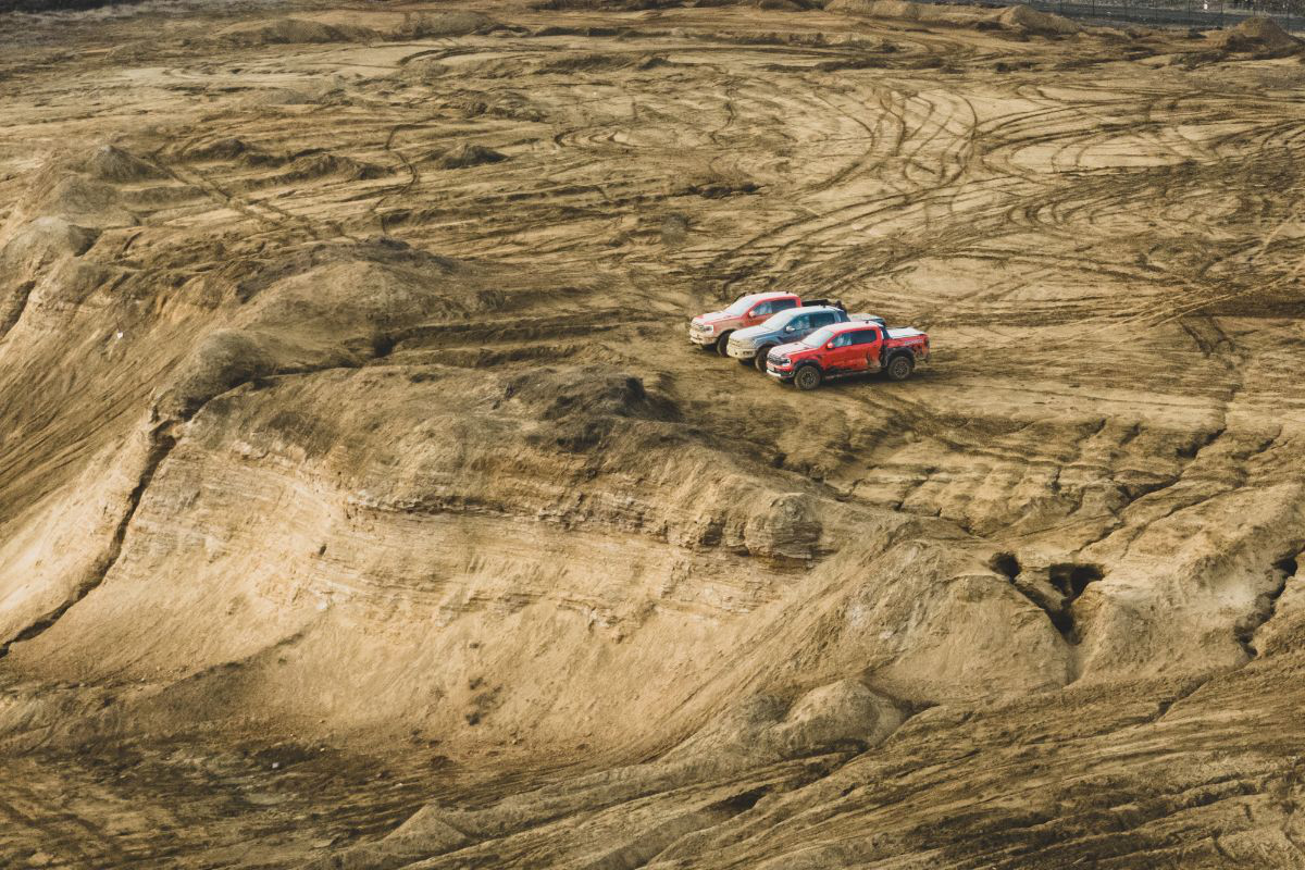 Testy Forda Ranger Raptor w terenie - widok z góry