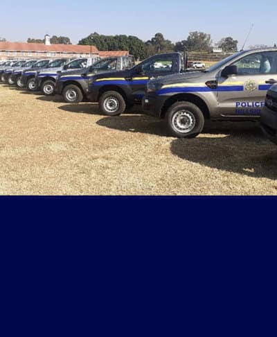 Police vehicles line up of police vehicles